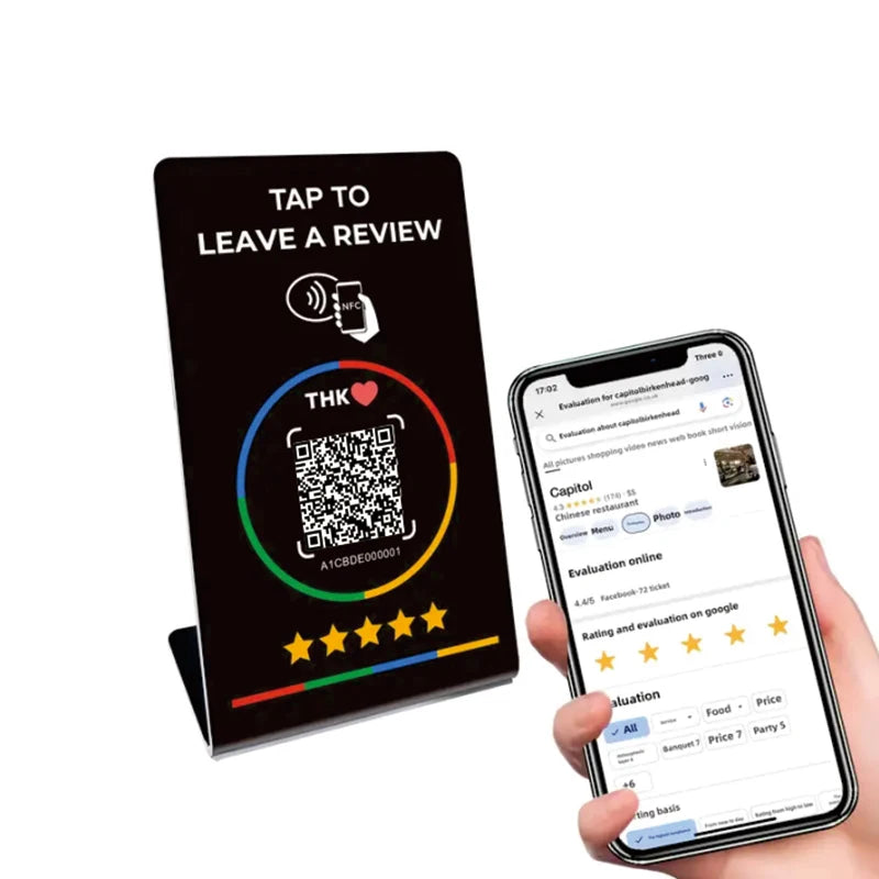 NFC Access Control Handheld Cards Customized White and Black Polyvinyl Chloride Cards NFC Reviews Social Media Cards