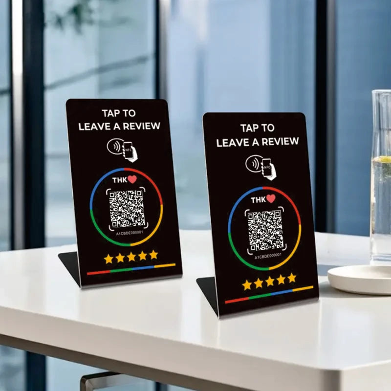 NFC Access Control Handheld Cards Customized White and Black Polyvinyl Chloride Cards NFC Reviews Social Media Cards