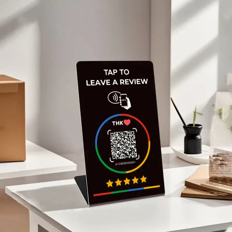 NFC Access Control Handheld Cards Customized White and Black Polyvinyl Chloride Cards NFC Reviews Social Media Cards