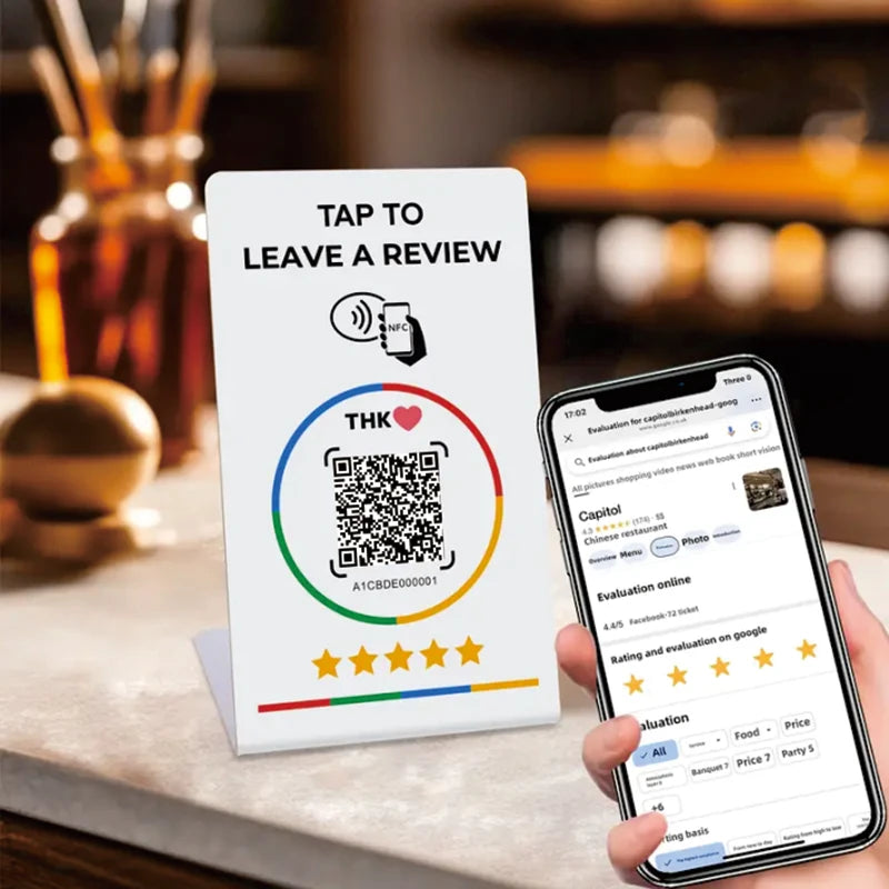 NFC Access Control Handheld Cards Customized White and Black Polyvinyl Chloride Cards NFC Reviews Social Media Cards
