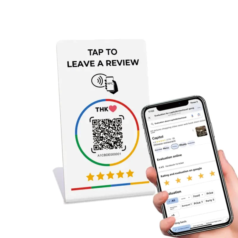 NFC Access Control Handheld Cards Customized White and Black Polyvinyl Chloride Cards NFC Reviews Social Media Cards